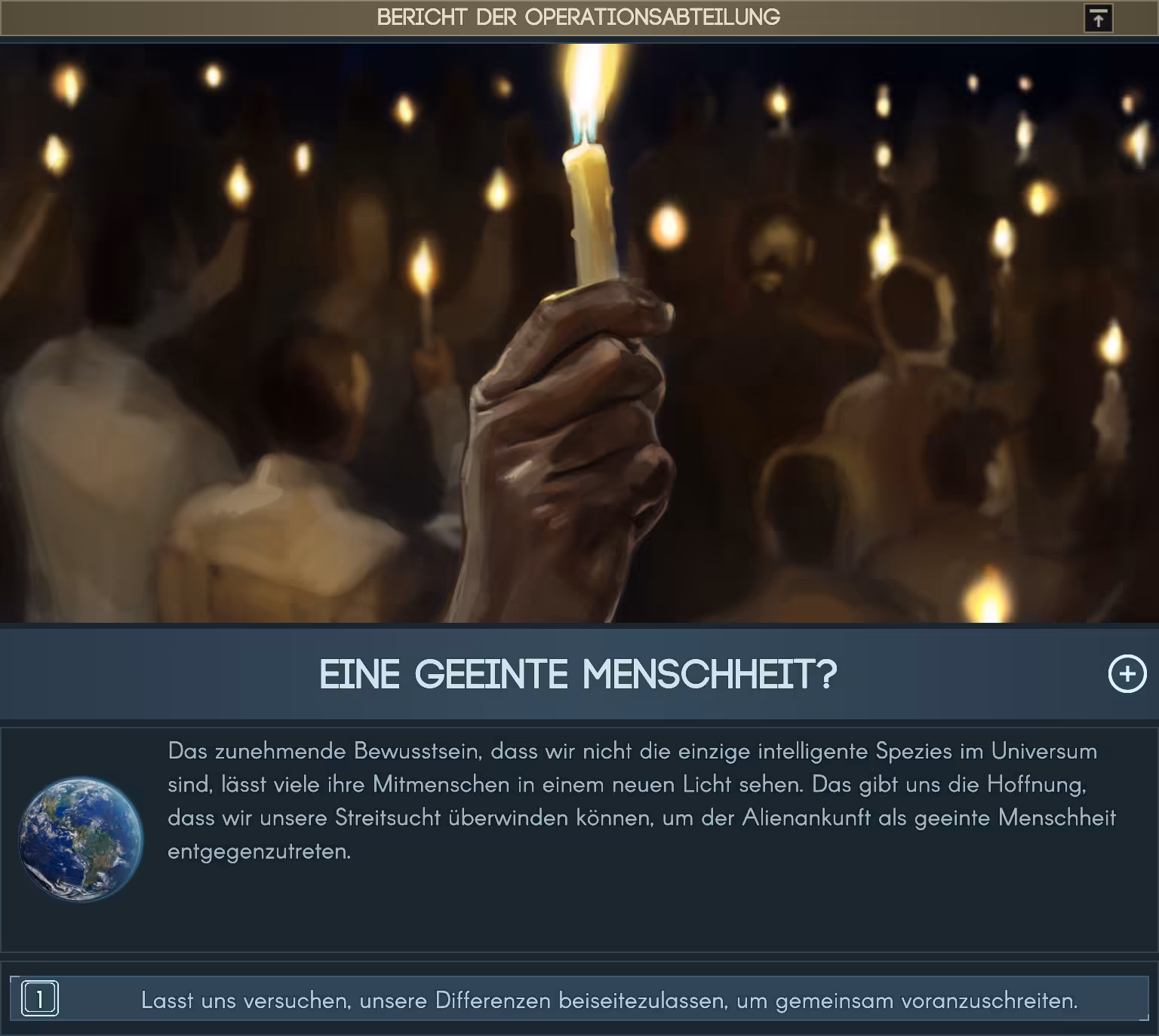 Eine geeinte Menschheit? Bild: Eine geeinte Menschheit?