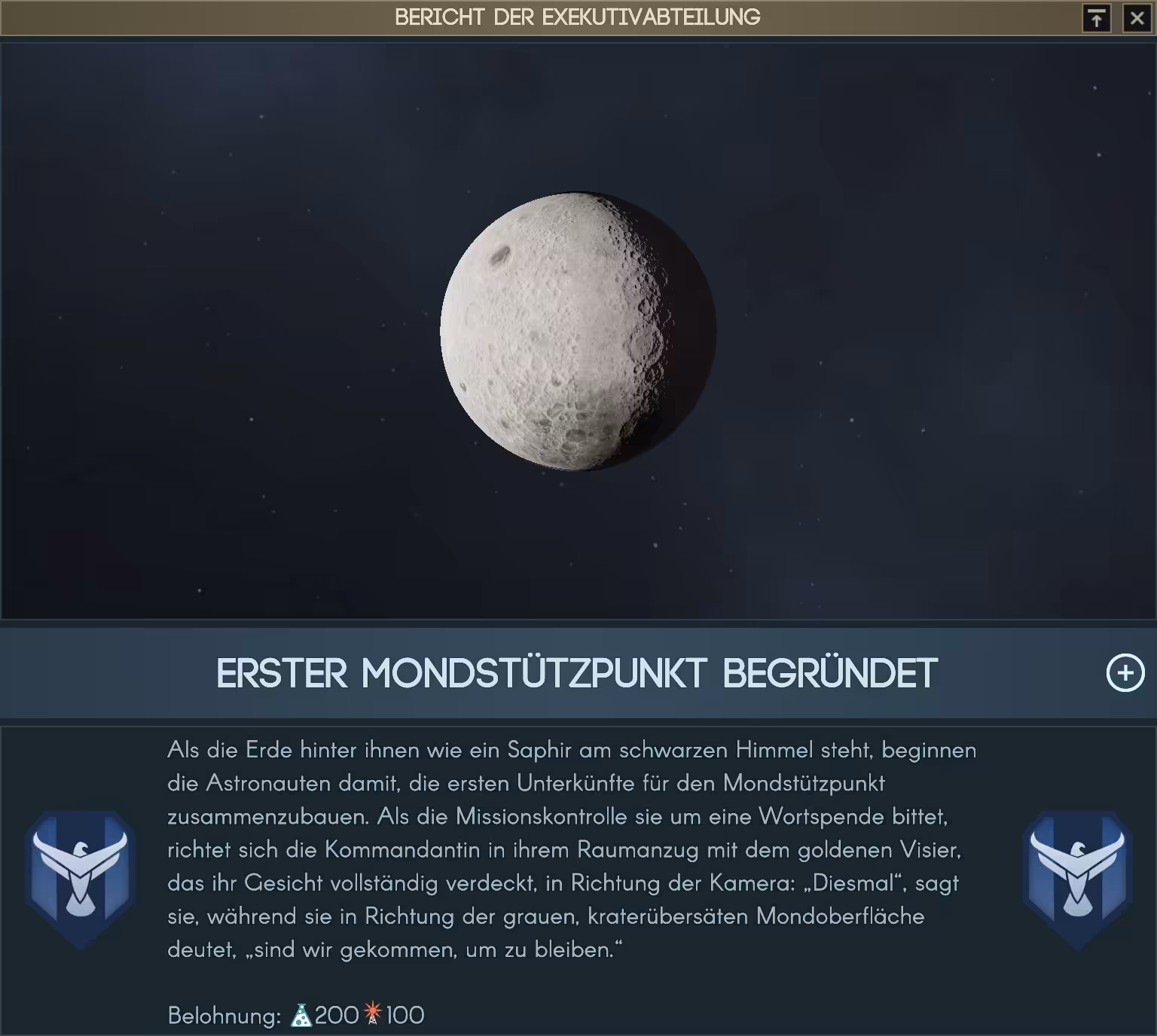 Erster Mondstützpunkt begründet Bild: Erster Mondstützpunkt begründet