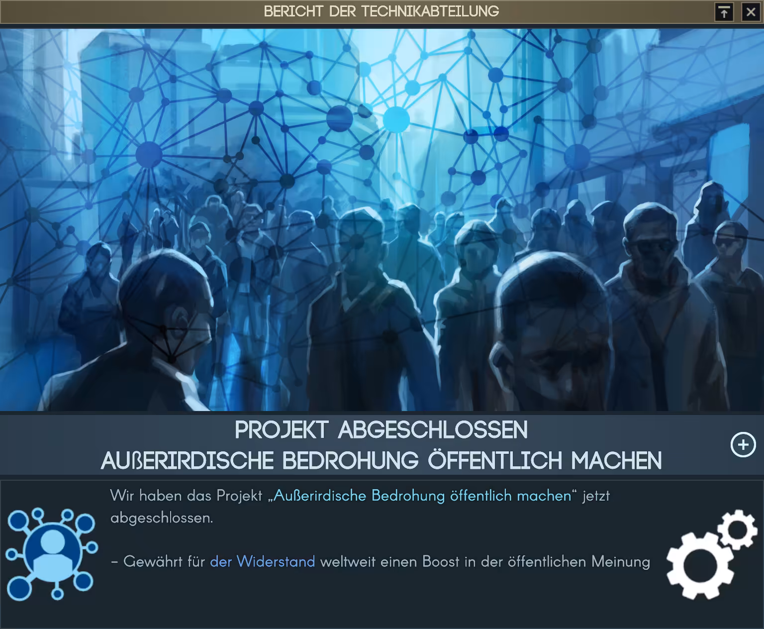 Projekt abgeschlossen: außerirdische Bedrohung öffentlich machen Bild: Projekt abgeschlossen: außerirdische Bedrohung öffentlich machen