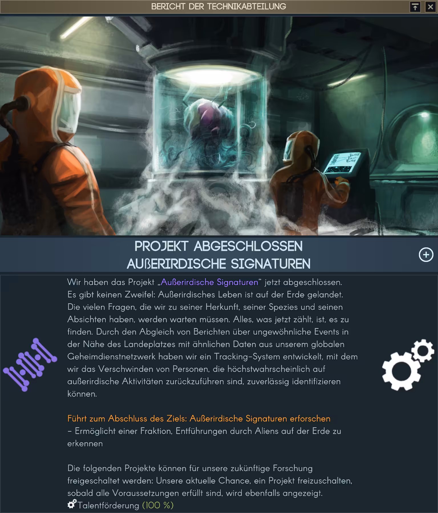 Projekt abgeschlossen: Außerirdische Signaturen Bild: Projekt abgeschlossen: Außerirdische Signaturen