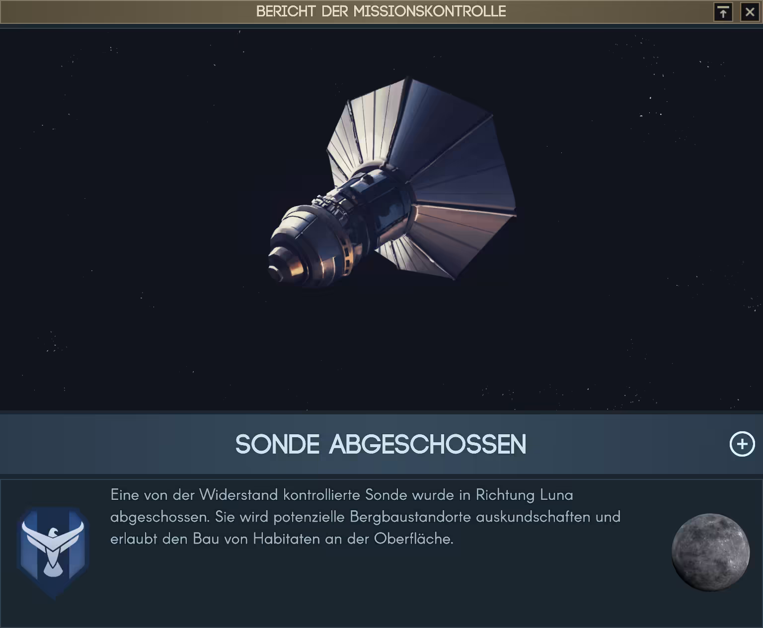 Eine Sonde wurde zum Mond abgeschossen.. Bild: Eine Sonde wurde zum Mond abgeschossen..