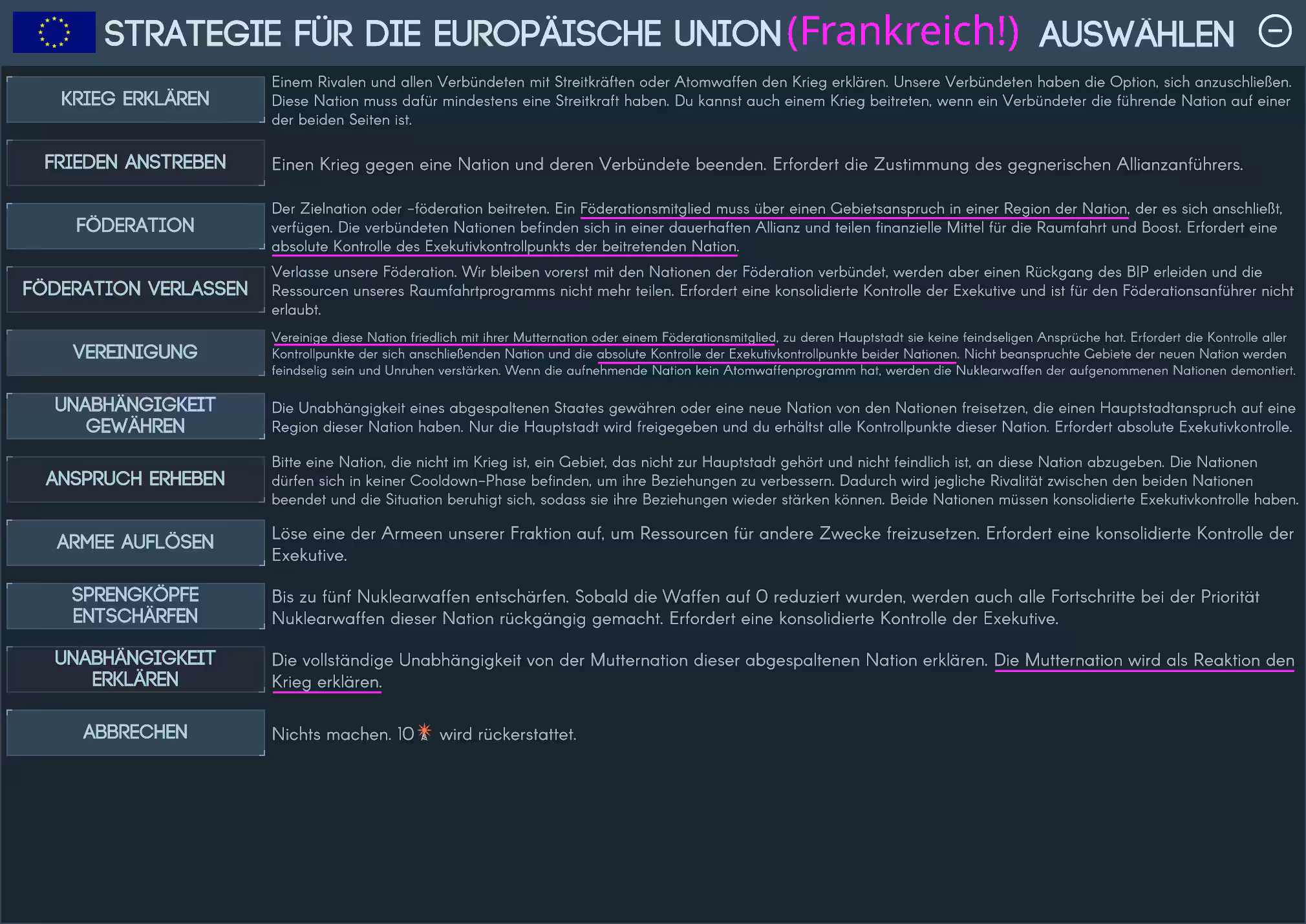 Nationale Strategie festlegen Bild: Nationale Strategie festlegen