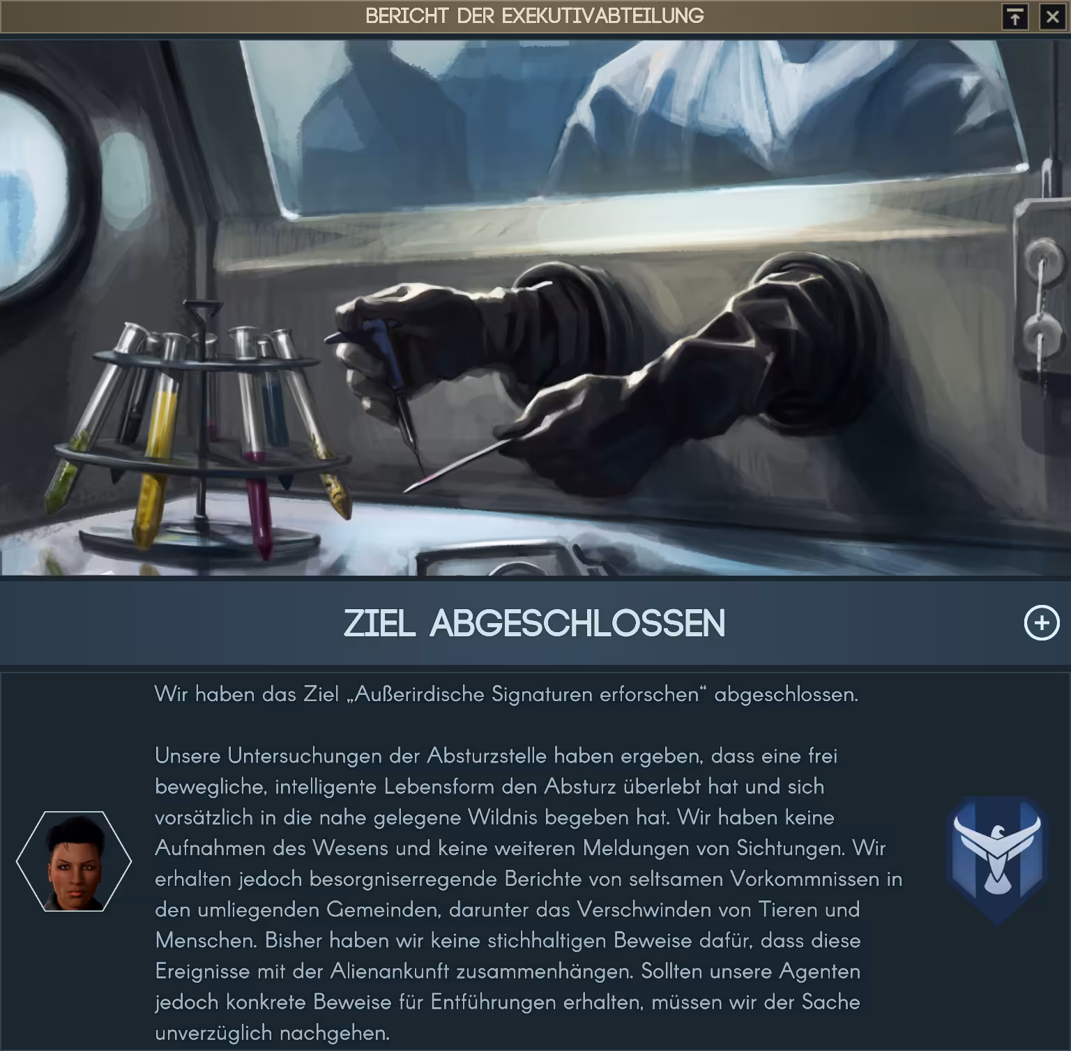 Ziel abgeschlossen: Außerirdische Signaturen Bild: Ziel abgeschlossen: Außerirdische Signaturen